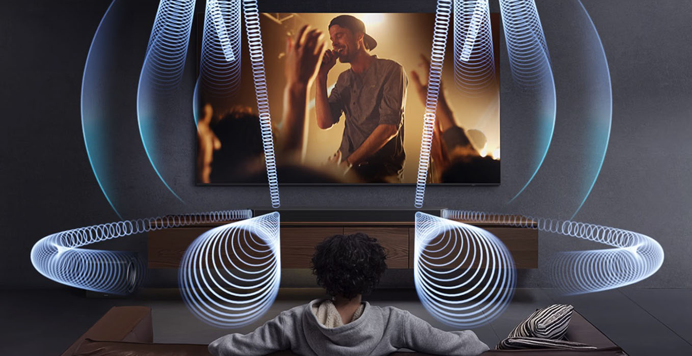 A megfelelő tévé esetében annak hangszórói is együttműködnek a Samsung soundbarjaival.