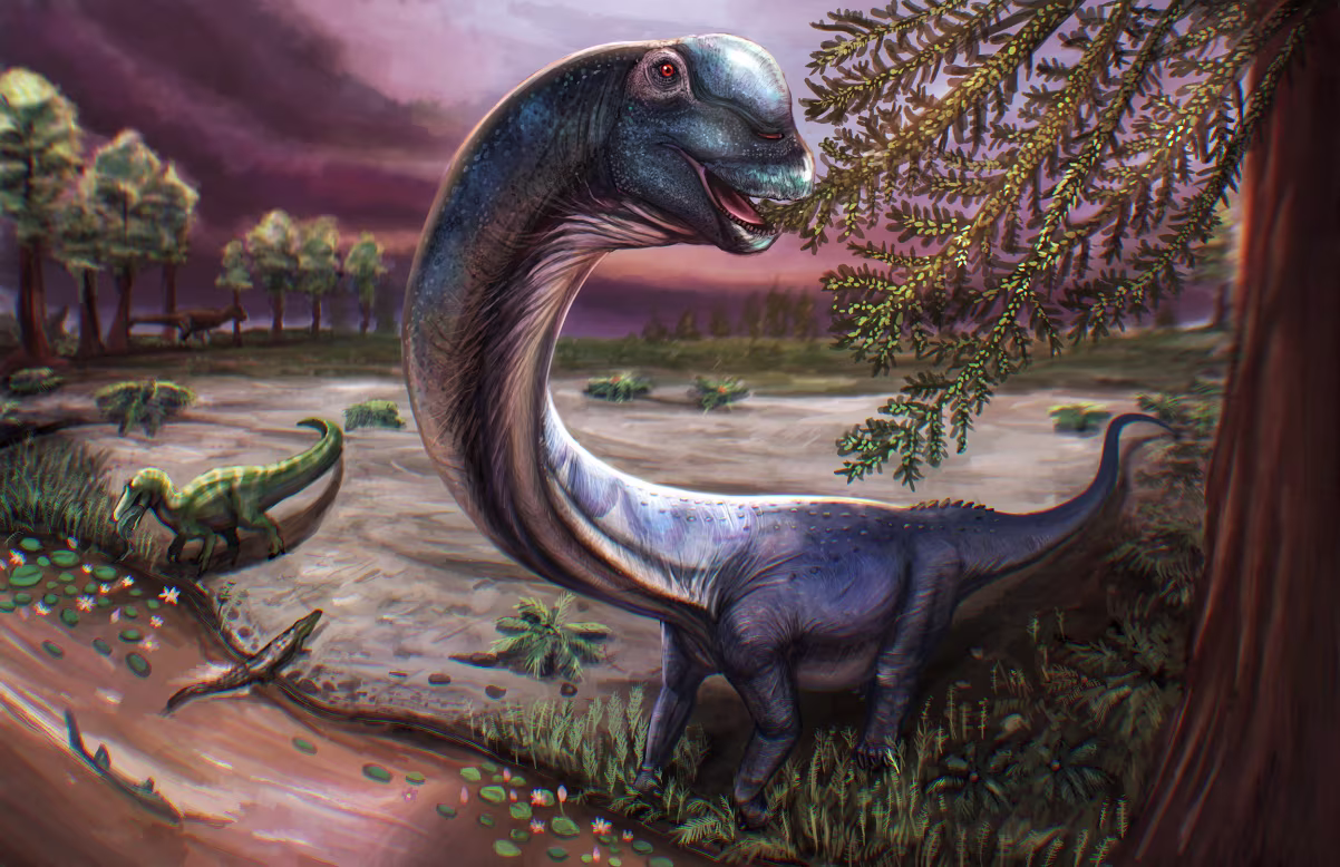 A kutatók természetesen AI segítségével  rajzolták meg, hogyan is nézhetett ki ez a dinoszaurusz. Forrás: Patchanop Boonsai